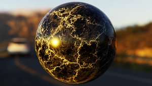 Procedural Black Veined Marble 3D