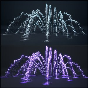 3D Animated fountains model