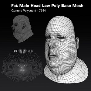 fat human head 3D