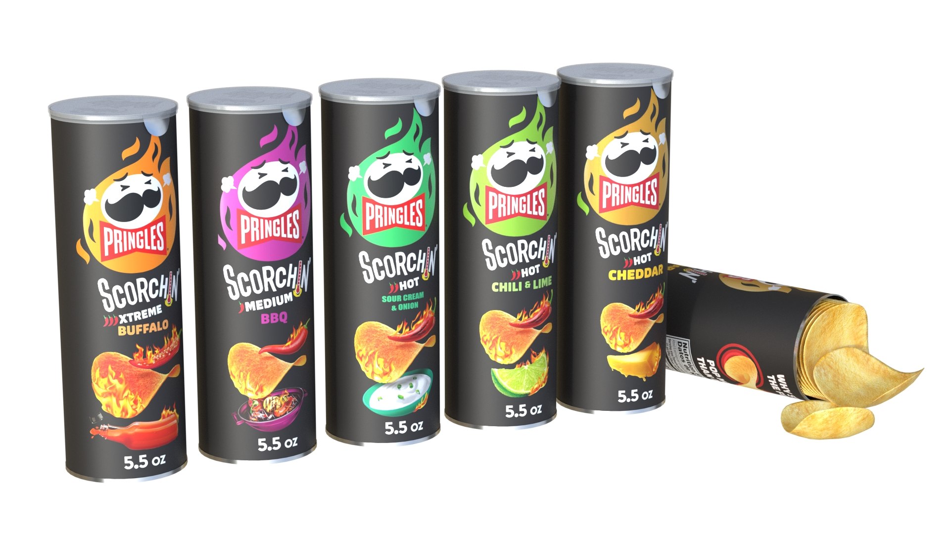 Pringles scorchin collection 3D model https://p.turbosquid.com/ts-thumb/6k/fAjyLV/Hb/1/jpg/1741444367/1920x1080/fit_q87/ec9f55b1d8d763df71fd7e354d54e0d96a7f7c32/1.jpg
