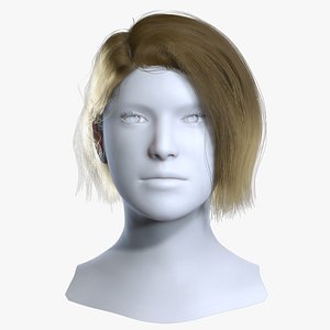 Deep Side Parted Short Haircut - Real-time Hair Cards 3D model