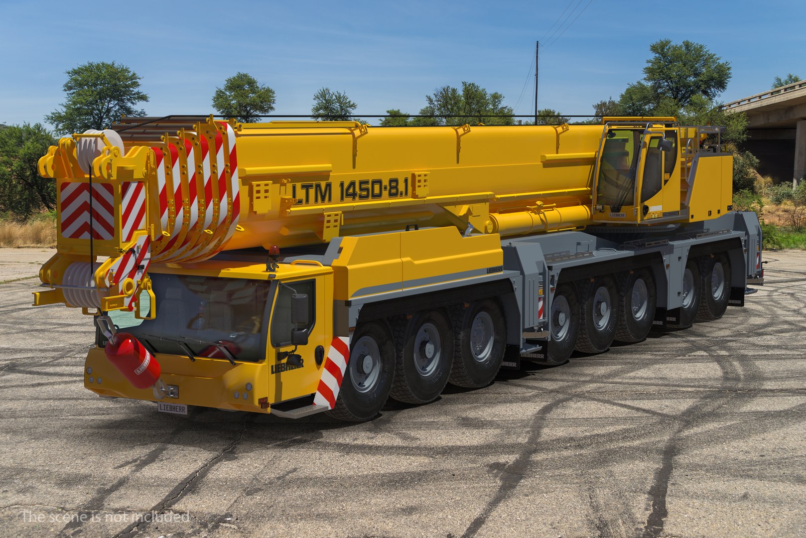 Liebherr LTM 1450 Mobile Crane Rigged for Cinema 4D 3D model preview