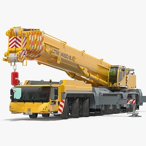 3D model Liebherr LTM 1450 Mobile Crane Rigged for Cinema 4D