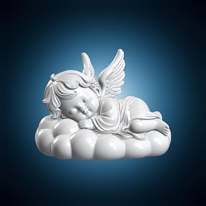 3D Sleeping Cherub Figure 3D Print Model