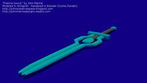 3d futuristic sword plasma model