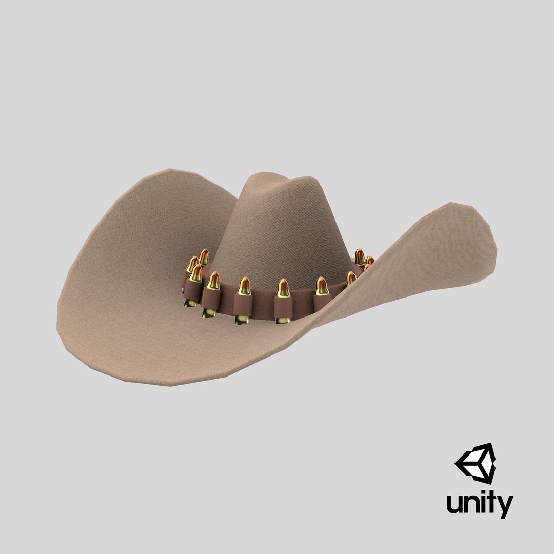 Cartoon cowboy hat with bullets model https://p.turbosquid.com/ts-thumb/6k/s2jQwp/nW/stemcell_unity_render/png/1718272411/1920x1080/fit_q87/92e461c413d743284a0bf0e17de3a82eb11541a2/stemcell_unity_render.jpg