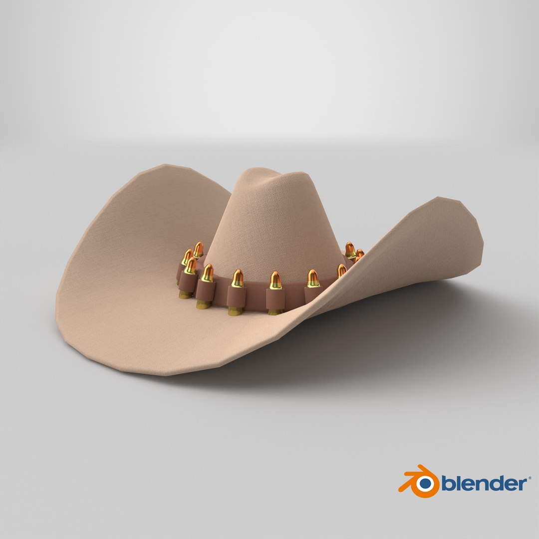 Cartoon cowboy hat with bullets model https://p.turbosquid.com/ts-thumb/6k/s2jQwp/oo/stemcell_blender_cycles_render/png/1718272396/1920x1080/fit_q87/a97f89f082caa5d2fefa64eb879a028d4105fce1/stemcell_blender_cycles_render.jpg