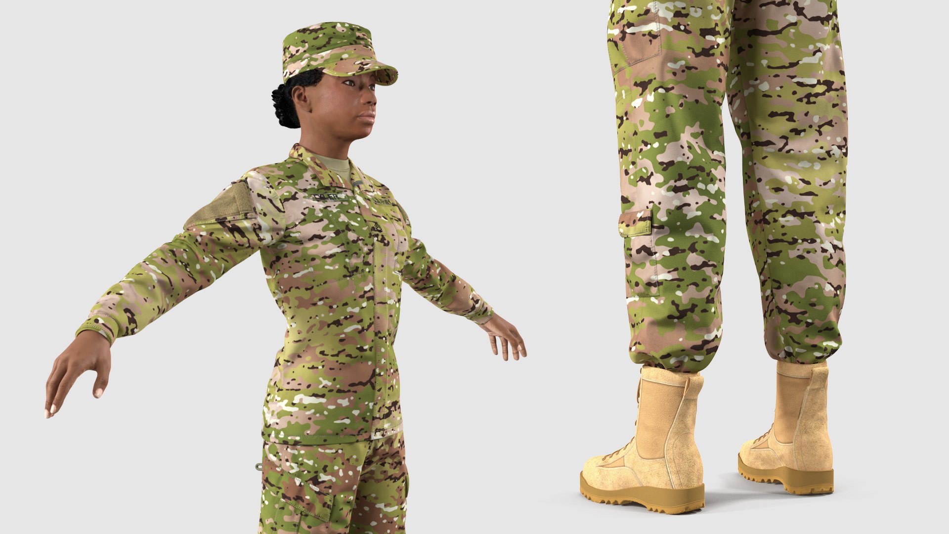 3D black female soldier camo https://p.turbosquid.com/ts-thumb/6k/tJE4LI/Jd/blackfemalesoldiercamotposefur3dsmodel010/jpg/1612812720/1920x1080/fit_q87/3ab2a783f6387e76750f57d67b69e3601d899e98/blackfemalesoldiercamotposefur3dsmodel010.jpg