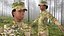 Black Female Soldier Camo T Pose Fur