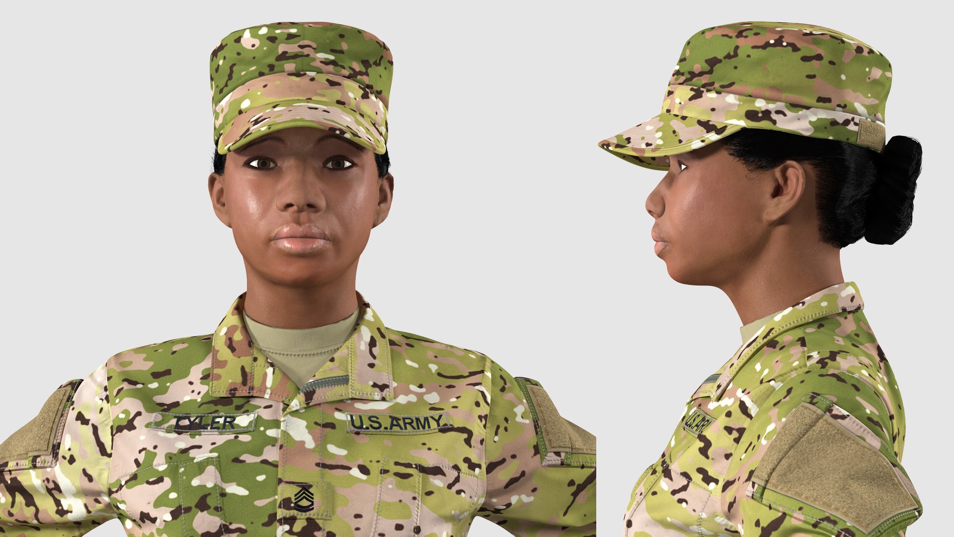 3D black female soldier camo https://p.turbosquid.com/ts-thumb/6k/tJE4LI/Of/blackfemalesoldiercamotposefur3dsmodel007/jpg/1612812682/1920x1080/fit_q87/0bcbf1692a143c12fb63244f3713ff7ea1fa49b5/blackfemalesoldiercamotposefur3dsmodel007.jpg