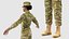 Black Female Soldier Camo T Pose Fur