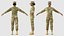 Black Female Soldier Camo T Pose Fur