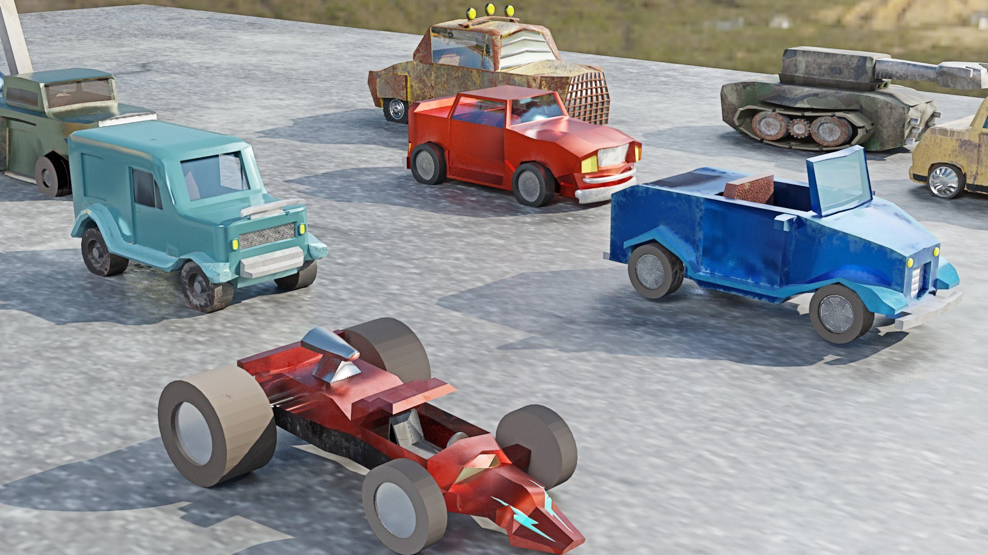 12 Cars - Post Apocalyptic and More 3D - TurboSquid 1757936