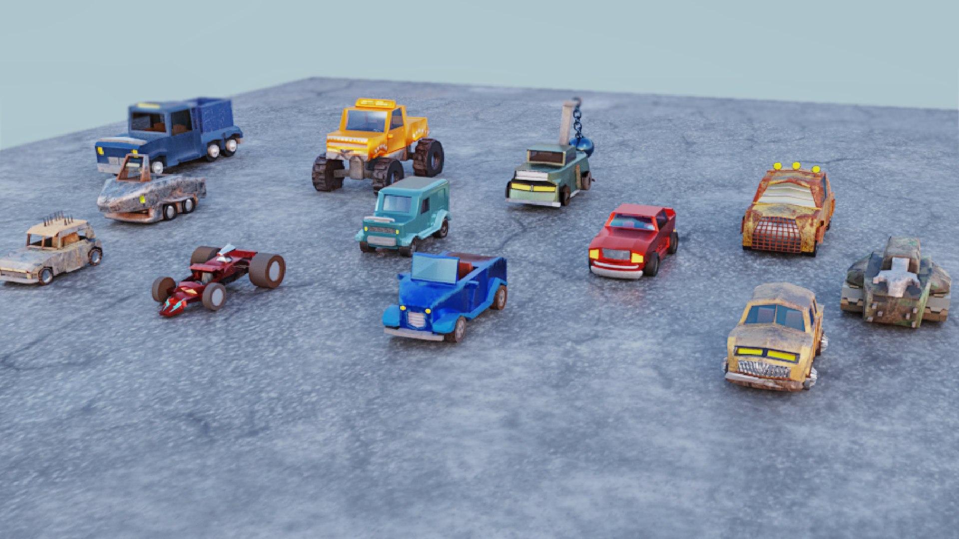 12 Cars - Post Apocalyptic and More 3D - TurboSquid 1757936