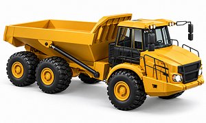 Heavy Duty Articulated Mining Dump Truck 3D Model Industrial Haulage Vehicle