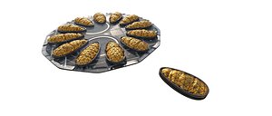 Sci-fi circular padding pillows surface panel 3D model