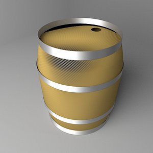 3D model barrel wooden 2 gallon