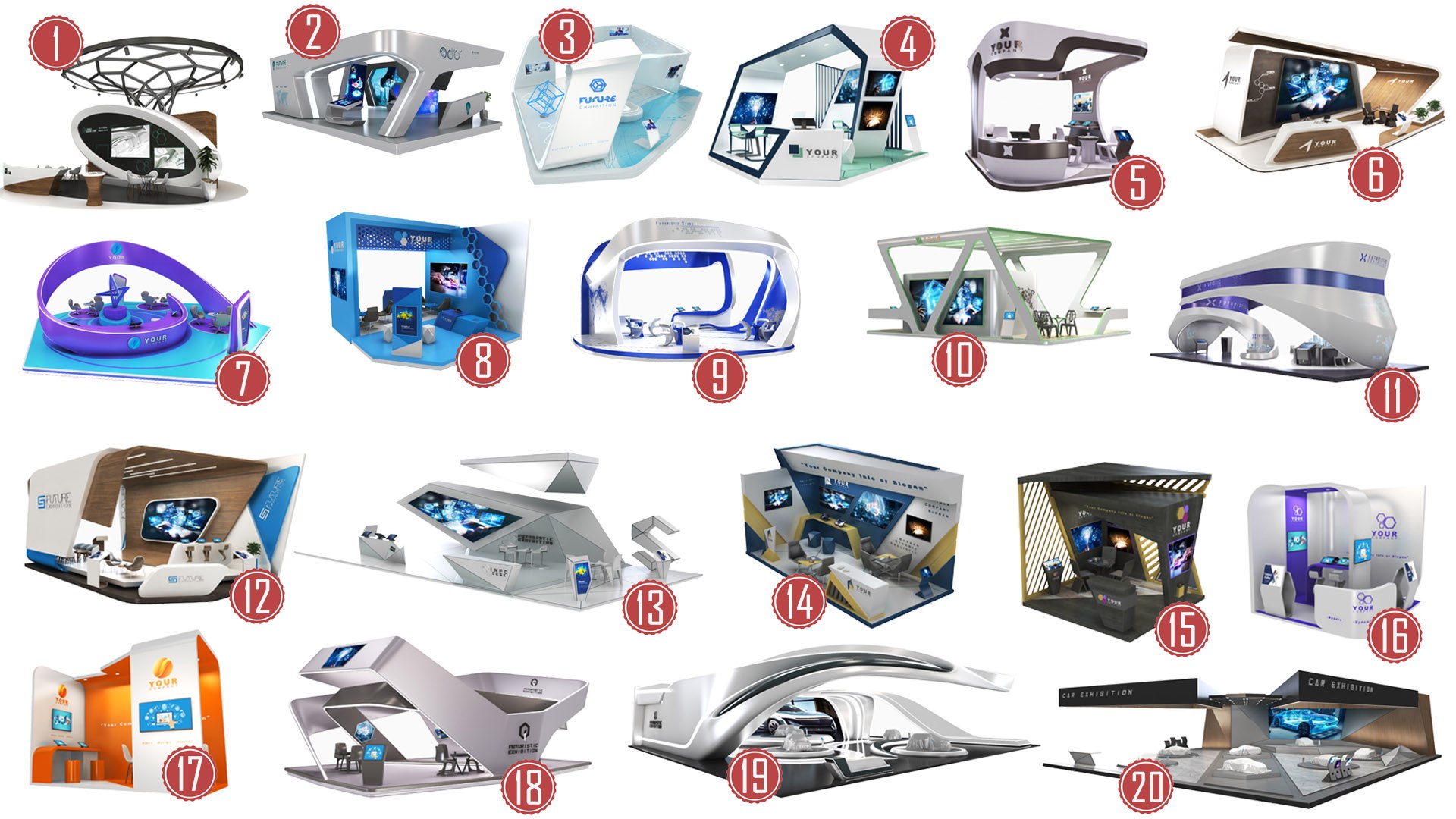 3D Big Exhibit Hall with 20 different Stand https://p.turbosquid.com/ts-thumb/6l/5bk02o/wu/col141/jpg/1654923446/1920x1080/fit_q87/fcd809a5e224323442a4a384656382fb488c90df/col141.jpg