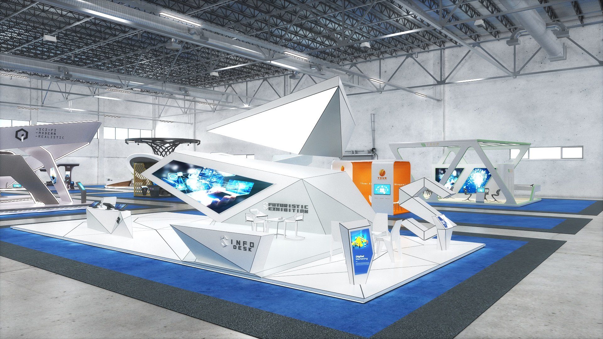 3D Big Exhibit Hall with 20 different Stand https://p.turbosquid.com/ts-thumb/6l/5bk02o/xr/exhibithallfull10/jpg/1654923149/1920x1080/fit_q87/1f50276d567634d0193f96479a1a5d66e0ecf5cb/exhibithallfull10.jpg