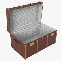 20th Century  French Wooden Travel Trunk  1930s