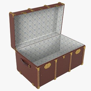 20th Century  French Wooden Travel Trunk  1930s