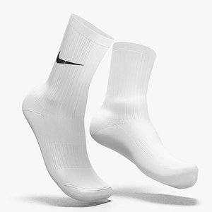 3D Pair Long Classics Sports Socks On Foot