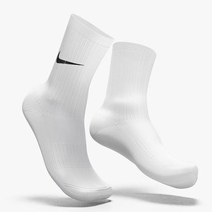 Pair Long Classics Sports Socks On Foot