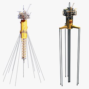 Aged SPAR and TLP oil rig collection model