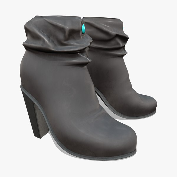 Wrinkled Sci-fi Black Ankle Boots model