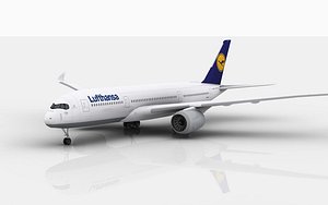 3D airbus a350 lufthansa model