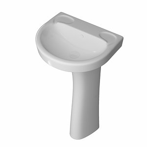 3D model pedestal wash basin bathroom sink