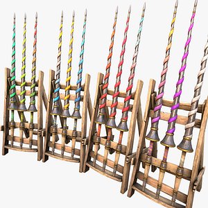 Medieval Wooden Weapon Spear Lance Rack Armory Stand