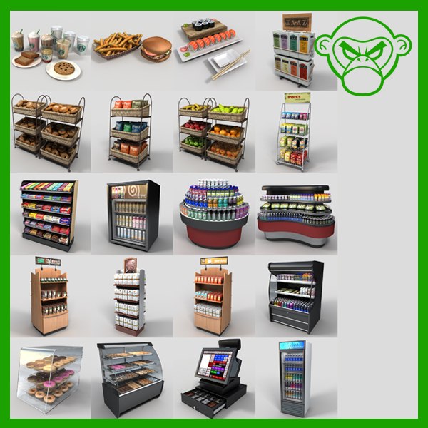 3d model display food