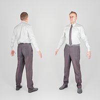 Adult respectable man in a suit in A-pose 176
