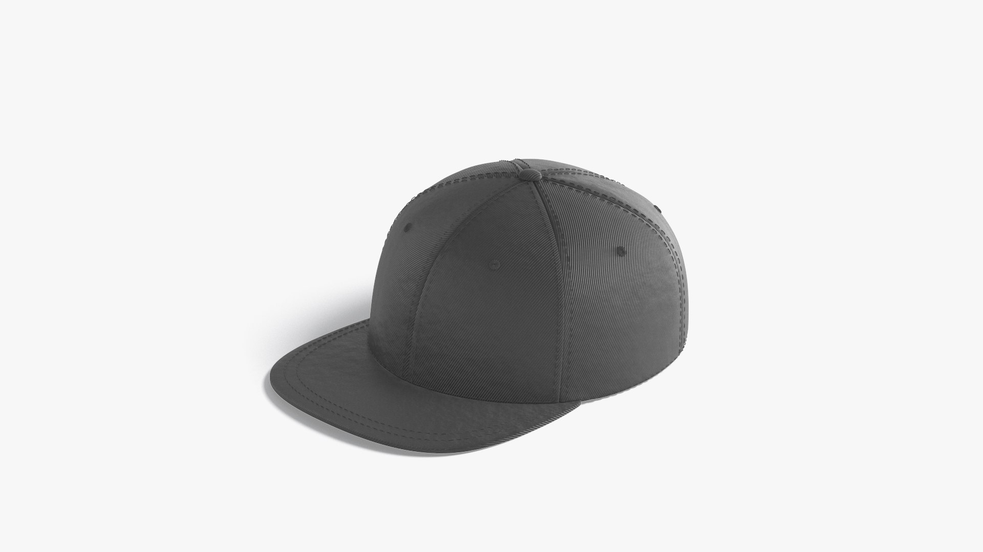 Black Snapback - Sport Cap With Flat Visor Model - TurboSquid 2060151
