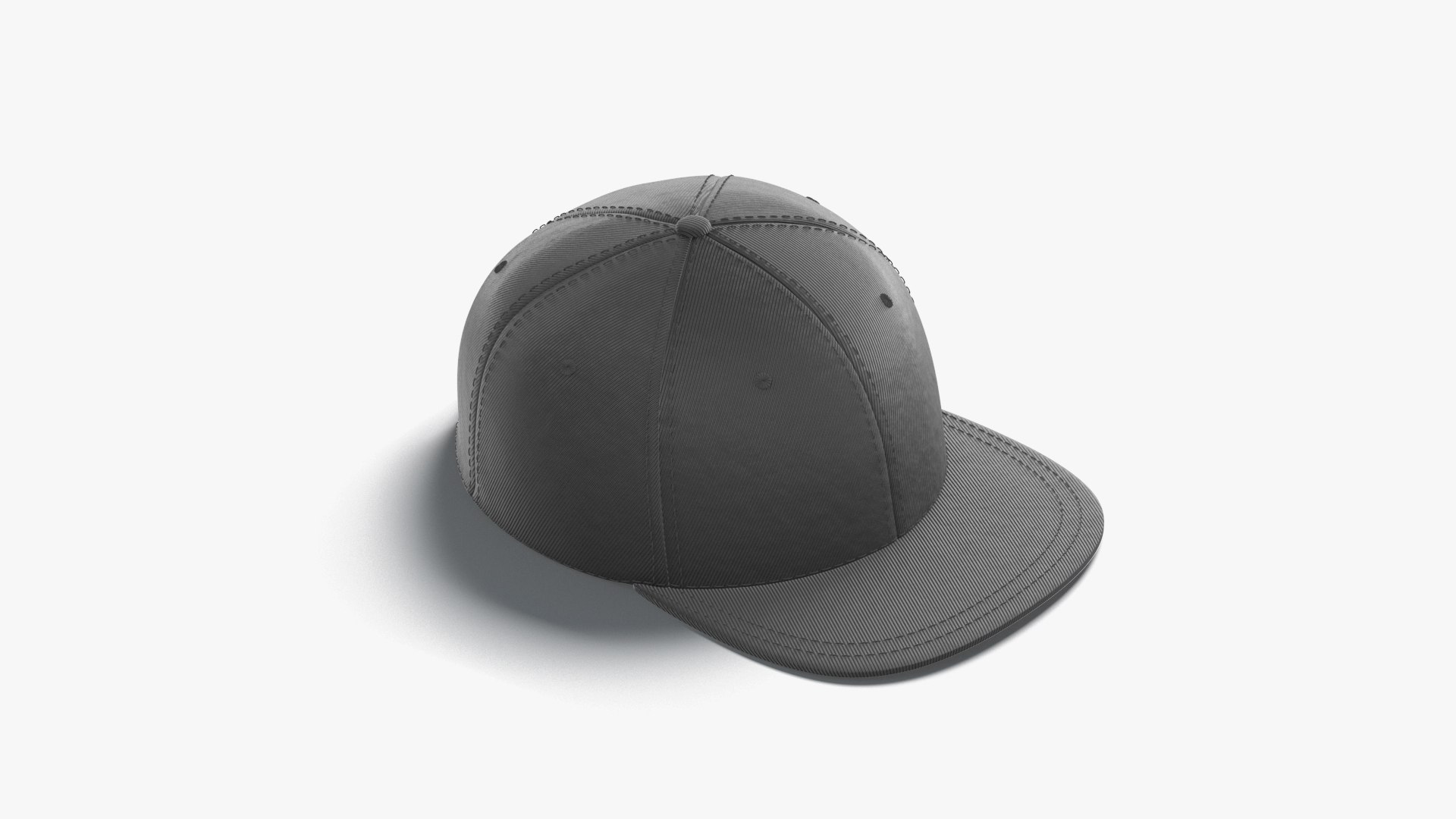 Black Snapback - Sport Cap With Flat Visor Model - TurboSquid 2060151