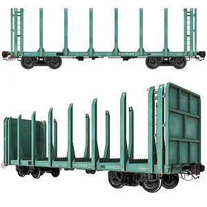 3D Flatcar 13-198 for timber model