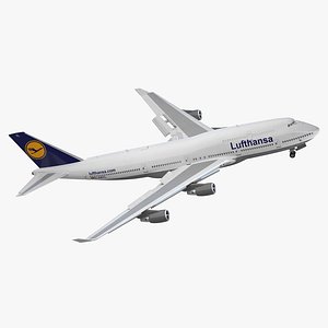 boeing 747 400er lufthansa 3d model