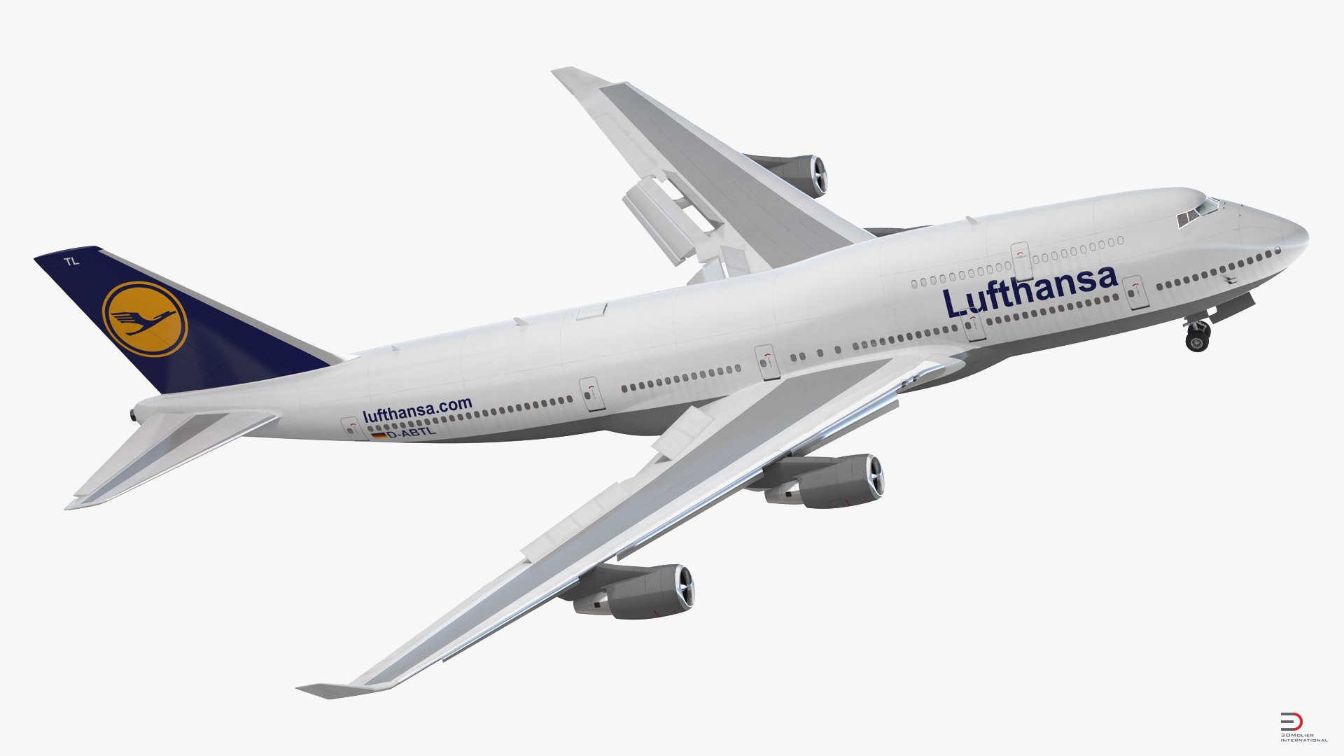 Boeing 747-400ER Lufthansa 3D Model 3D model preview