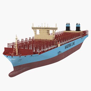 3D Maersk Madrid Container Ship Empty