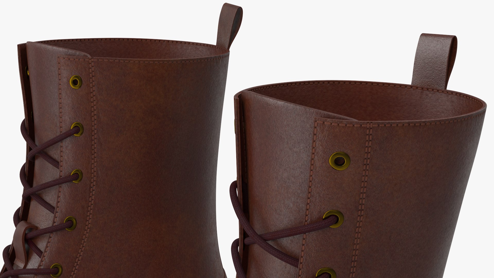 3D Boots Leather Brown Model - TurboSquid 2218484