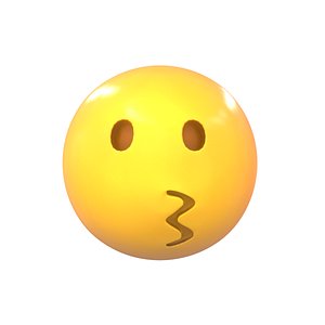 3D model emoji kissing face