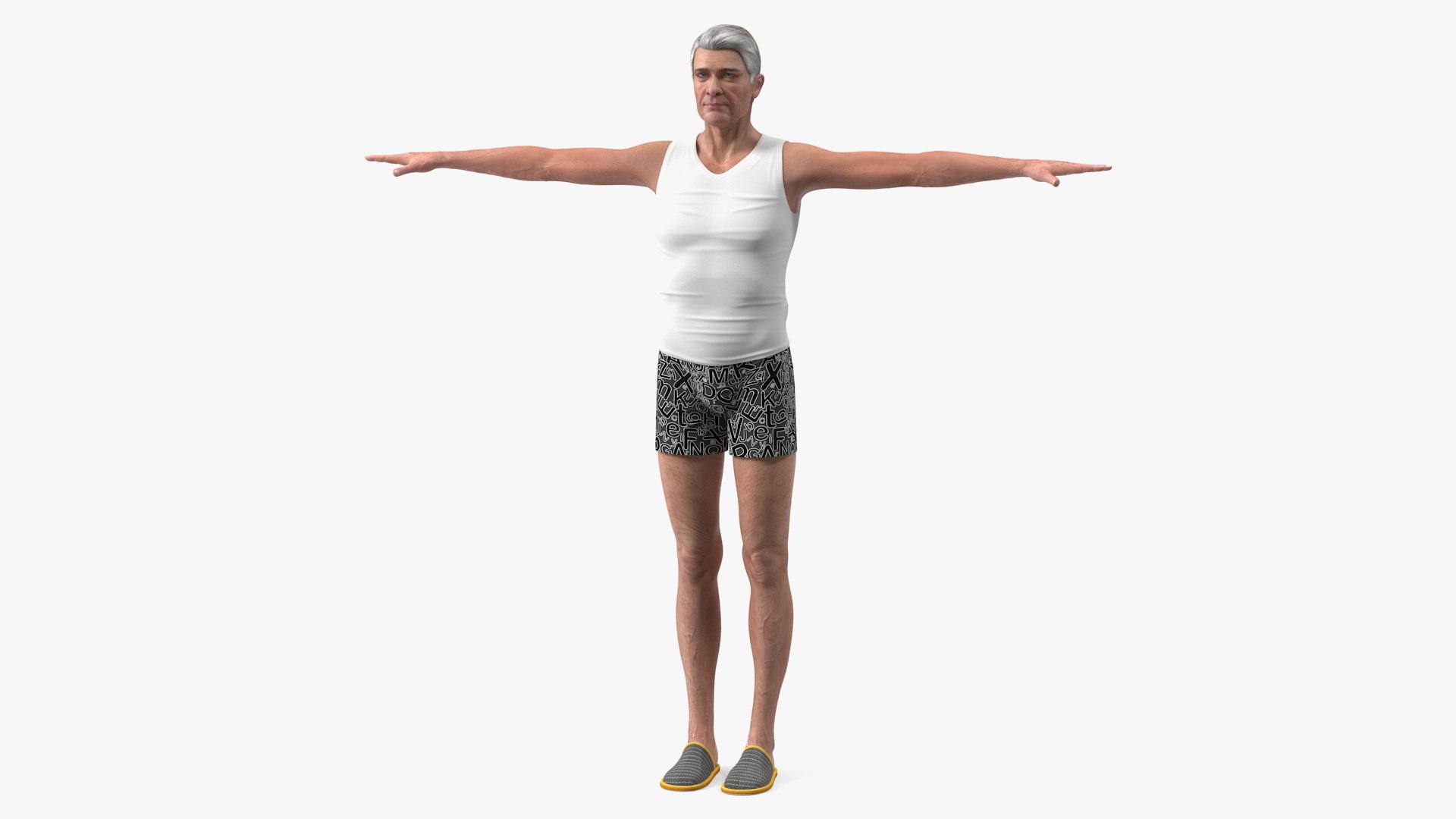 Old Man Underwear Neutral Pose 3D model preview