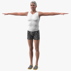 Old Man Underwear Neutral Pose