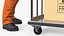 3D Worker with Trolley Platform High Railing Cardboard Boxes Rigged Fur for Cinema 4D
