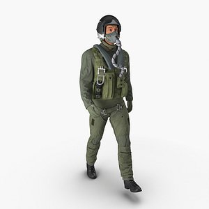 military jet fighter pilot 3d model