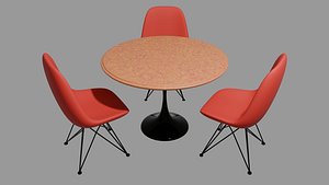 3D Modern Furniture Pack Round Tables RadicBlack and Chair Blender