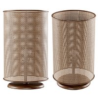 Wooden rattan table lamp L500
