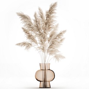 Bouquet of dried white reeds in a Vase 145