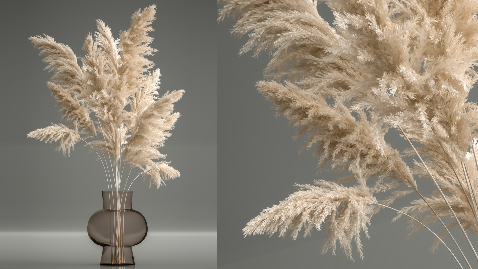 3D Model Bouquet Of Dried White Reeds In A Vase 145 - TurboSquid 1775181